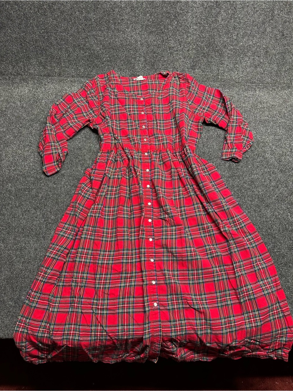 Vintage plaid tartan maxi dress cottagecore western americana cotton